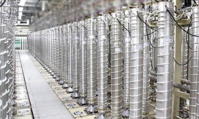 Máy ly tâm tại cơ sở hạt nhân Fordow của Iran - một trong những điểm nóng mà Mỹ và Israel đặc biệt quan ngại. Ảnh: IRNA