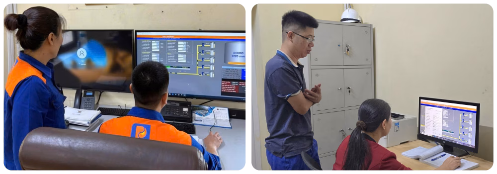 Đội ngũ kỹ thuật theo dõi sát sao hệ thống tuyến ống để đảm bảo lưu thông an toàn
